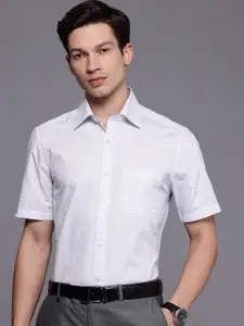 Louis Philippe Classic Fit Micro Checked Pure Cotton Formal Shirt