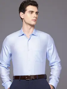 Louis Philippe Pure Cotton Textured Classic Fit Formal Shirt