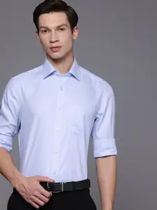 Louis Philippe Pure Cotton Self-Design Classic Fit Formal Shirt