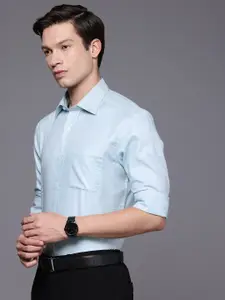 Louis Philippe Pure Cotton Self-Design Classic Fit Formal Shirt