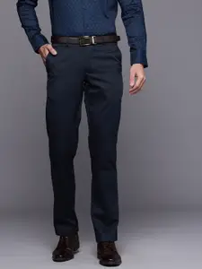 Louis Philippe Men Slim Fit Pure Cotton Formal Trousers