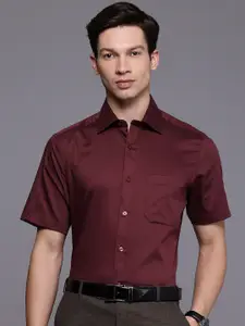 Louis Philippe Classic Fit Self Design Textured Pure Cotton Formal Shirt