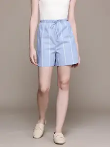 MANGO Women Striped High-Rise Shorts