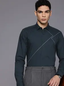 Louis Philippe Ath.Work Super Slim Fit Geometric Printed Semiformal Shirt