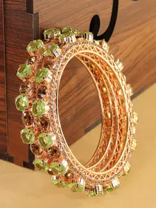 LAVAZZA Set Of 2 Amercian Diamond Studded Kada Bangles