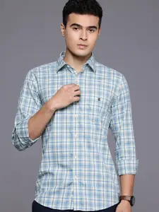 Louis Philippe Sport Super Slim Fit Checked Pure Cotton Casual Shirt