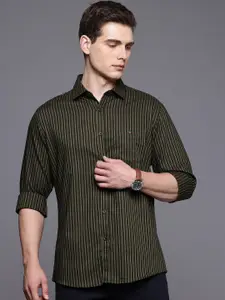 Louis Philippe Sport Pure Cotton Slim Fit Striped Casual Shirt