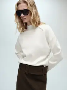MANGO High Neck Pullover with Zip Detail