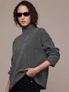 MANGO High Neck Corduroy Sweatshirt