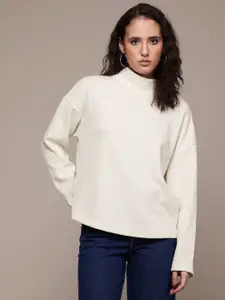 MANGO High Neck Corduroy Sweatshirt