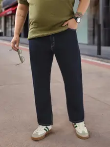 Urbano Plus Men's Dark Blue Straight Fit Washed Jeans Stretchable