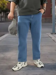 Urbano Plus Men Light Blue Straight Fit Washed Stretchable Jeans