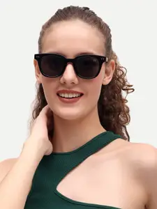 HAMILTANO WINSTON Women Black Wayfarer Sunglasses with UV Protected Lens