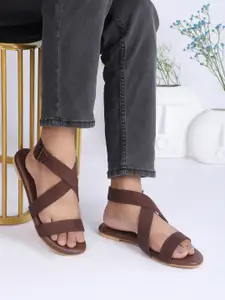 Gibelle Women Open Toe Flats with Buckles