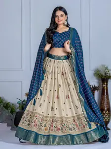 JULEE Floral Printed Ready To Wear Lehenga & Unstitched Blouse With Dupatta