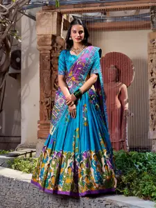 JULEE Floral Printed Ready To Wear Lehenga & Unstitched Blouse With Dupatta