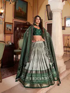 JULEE Floral Printed Ready To Wear Lehenga & Unstitched Blouse With Dupatta