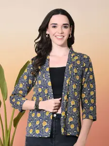 Sangria Floral Printed Open Front Shrug