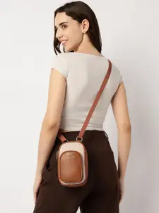 Fastrack Tan Color Block Sling