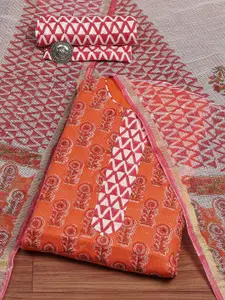 Biba Floral Printed Pure Cotton Unstitched Dress Material