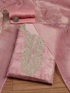 Biba Floral Embroidered Sequinned Unstitched Dress Material