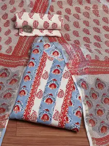 Biba Floral Printed Pure Cotton Unstitched Dress Material