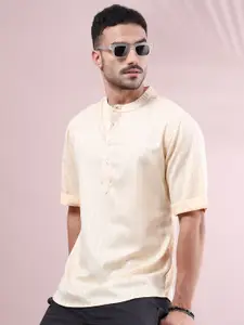 FILORI STUDIO Checked Mandarin Collar Short Kurta