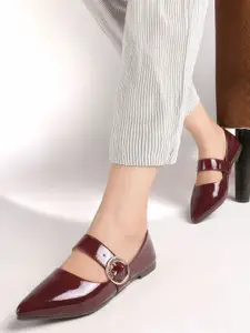 Lavie Women Metallic Pointed Toe Buckle Mary Janes