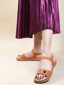 JodyHub Women Striped Open Toe Flats