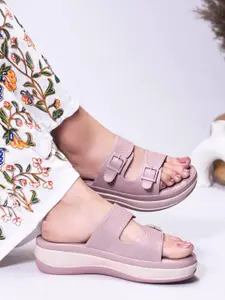 JodyHub Women Flatform Heels Sandals with Buckles