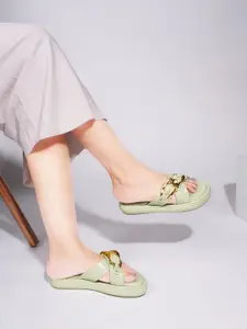 TRYME Women Western - Embellished Flatform Sandals