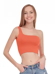 StyleCast Women One Shoulder Blouson Crop Top