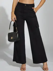 Life With Pockets Women Wide Leg High-Rise Stretchable Cargo Styles Jeans