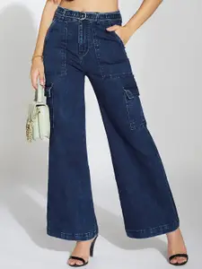 Life With Pockets Women Shadow Pounce Wide Leg High-Rise Cargo Jeans