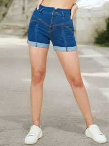 Life With Pockets Stone Howl Women High-Rise Denim Denim Shorts