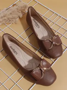 DressBerry Women Textured Ballerinas Flats with Bows