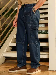 Campus Sutra Men Low Distress Comfort Straight Fit Mid-Rise Jeans