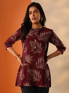 Libas Floral Printed Mandarin Collar Kurti