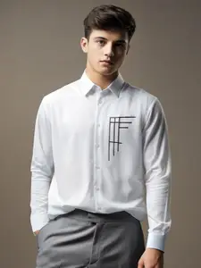 HE SPOKE Men Smart Tailored Fit Casual Shirt