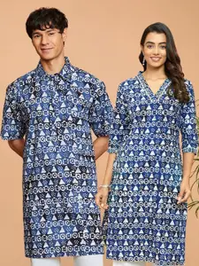 VASTRAMAY Men Floral Printed Kurta
