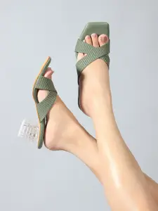 DressBerry Women Textured Block Heels Sandals