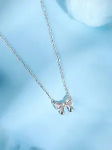 GIVA Girls 925 Sterling Silver Lil Bow Pendant Chain