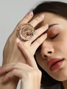 SOHI California Gold The Rosa Statement Ring