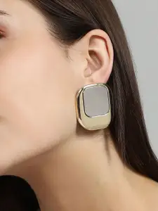 SOHI The Jovian Silver-Plated Square Studs