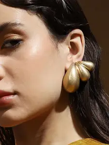 SOHI Gold-Plated Contemporary Drop Earrings