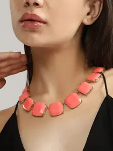 SOHI Artificial Stones Gold-Plated Necklace