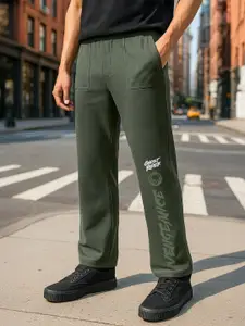 Bewakoof Official Marvel Merchandise Men Typography Printed Oversized-Fit Track Pants