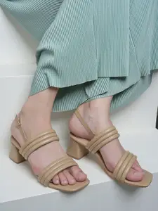 DressBerry Women Open Toe Block Sandals with Buckle