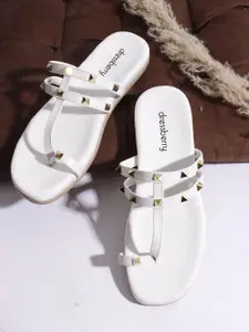 DressBerry Women Embellished One Toe Flats With Ethnic - Embellished