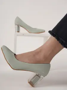 DressBerry Pointed Toe Block Pumps